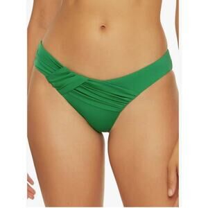 Becca Swim Color Code Milani Draped Hipster Bottoms Grass Green Size Large NEW
